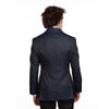 Navy Blue Paisley Jacquard Suit Jacket