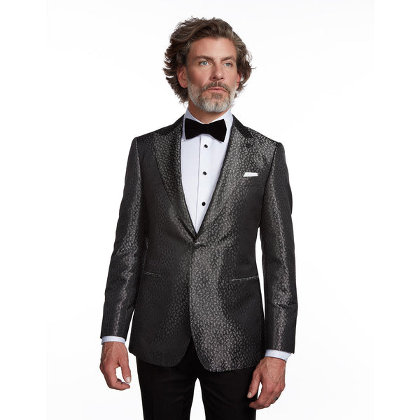 Metallic Leopard Jacquard Suit Jacket